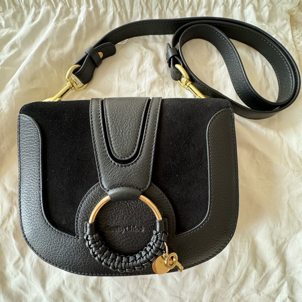 See by Chloe Hana Black Leather and Suede Bag